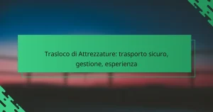 Trasloco di Attrezzature: trasporto sicuro, gestione, esperienza