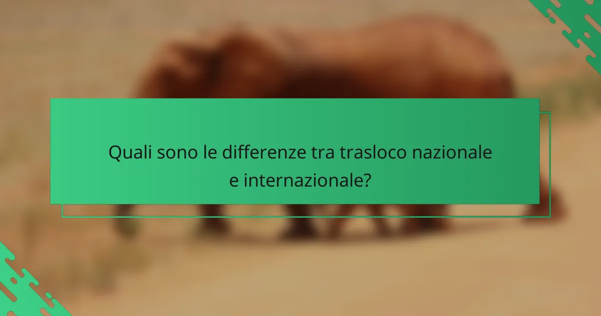 Quali sono le differenze tra trasloco nazionale e internazionale?