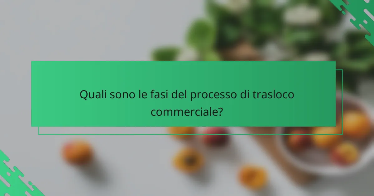 Quali sono le fasi del processo di trasloco commerciale?