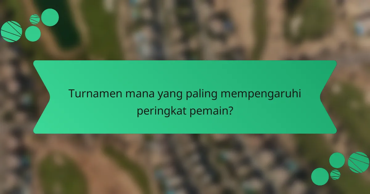Turnamen mana yang paling mempengaruhi peringkat pemain?